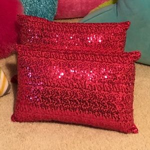 Sparkly pink pillows. (Qty 2)